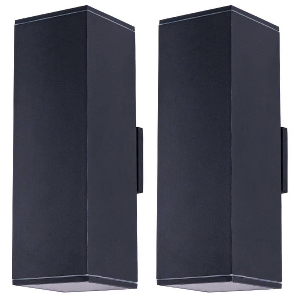 17.7 in. 2-Light Black Modern Aluminum Outdoor Wall Sconce, Rustproof and Rainproof (4-Pack) price history on PriceWatchPro