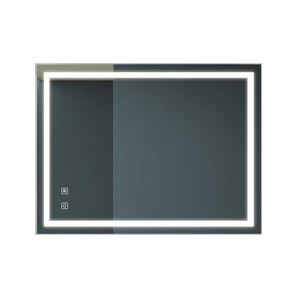 Anky 32 in. W x 24 in. H Rectangular Frameless Wall Mounted LED Bathroom Vanity Mirror