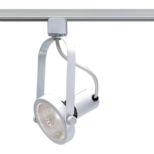 1-Light PAR38 White Gimbal Ring Track Lighting Head