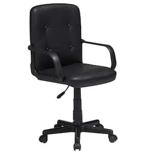 Office Desk Chair with Armrests Mid Back Adjustable Height, 360-Degree Swivel, 330 lbs. Capacity Office Stool, Black