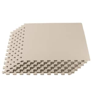 Sand 24 in. W x 24 in. L x 3/8 in.Thick Multipurpose EVA Foam Exercise/Gym Tiles (4 Tiles/Pack) (16 sq. ft.)