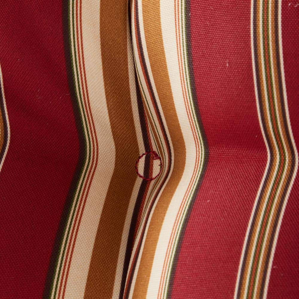 Roma Stripe Red and Beige Outdoor High Back Chair Cushion