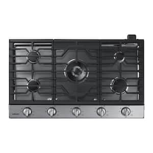 36 in. Gas Cooktop in Stainless Steel with 5 Burners including Power Burner with Wi-Fi