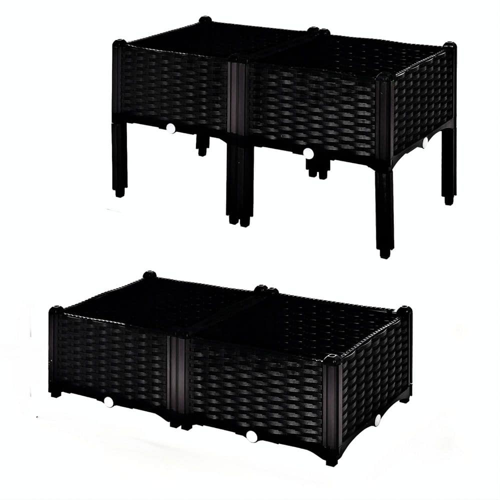 Outsunny 4 Piece Raised Garden Bed with Legs, Self-Watering Planter Box to 