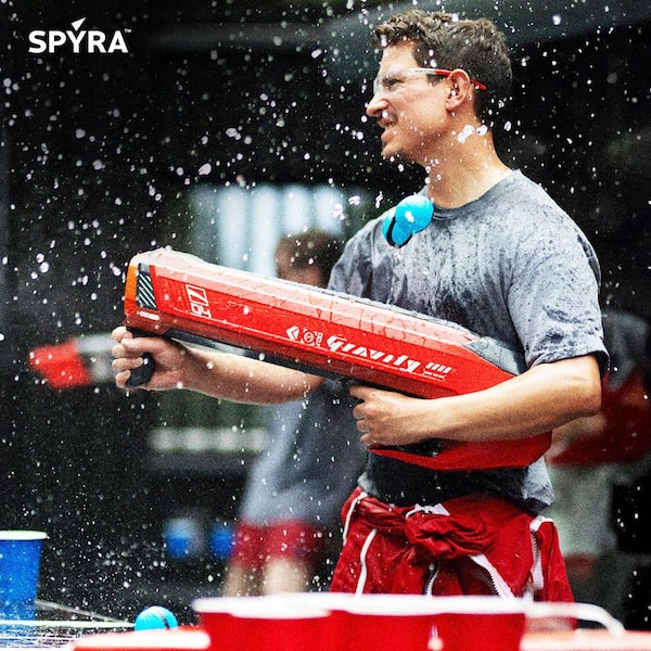 Electric Water Bomb Launcher with LED Display, SpyraGravity, Red