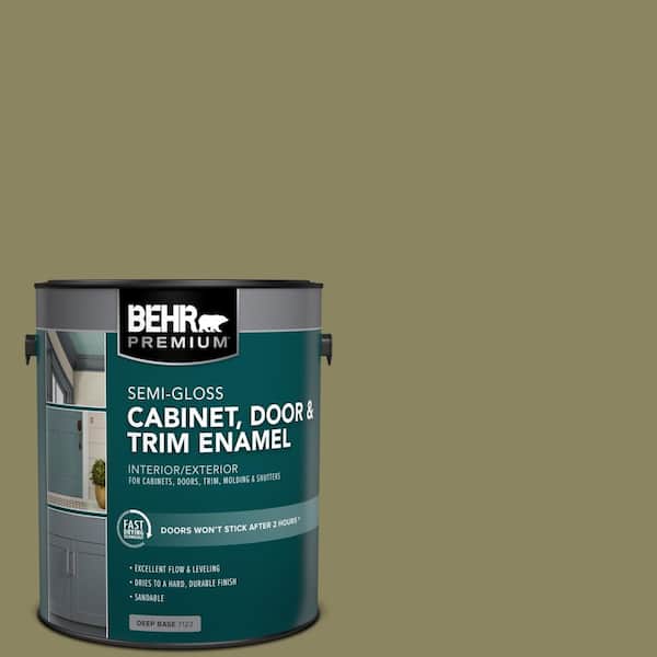 BEHR PREMIUM 1 gal. #S350-5 Green Scene Semi-Gloss Enamel Interior/Exterior Cabinet, Door & Trim Paint