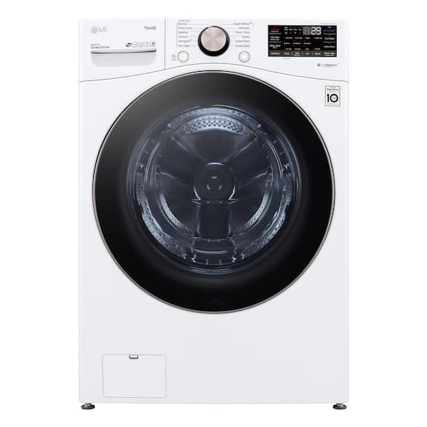 LG 4.5 Cu. Ft. Stackable SMART Front Load Washer in White with Steam and TurboWash360 Technology