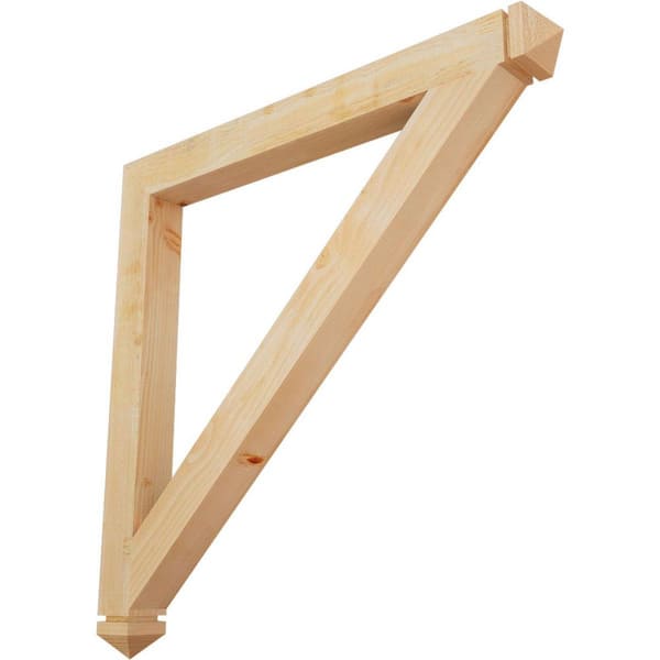 Ekena Millwork 4 in. x 44 in. x 44 in. Douglas Fir Traditional Arts and Crafts Rough Sawn Bracket