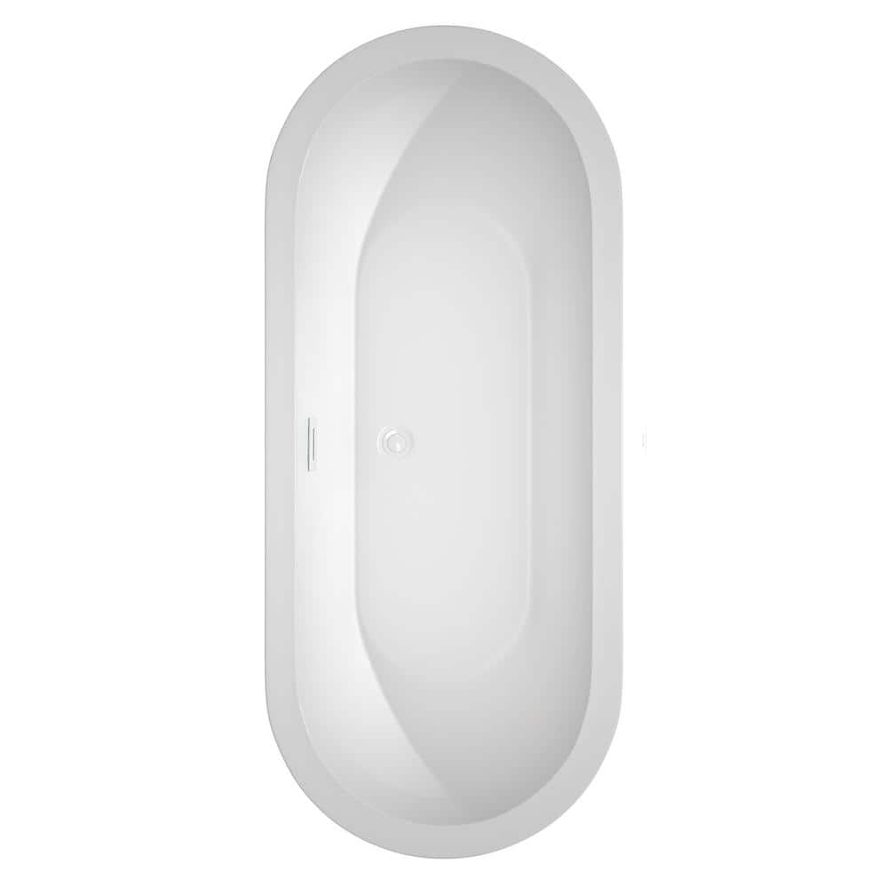 Soho 72'' White Freestanding Acrylic Soaking Bathtub