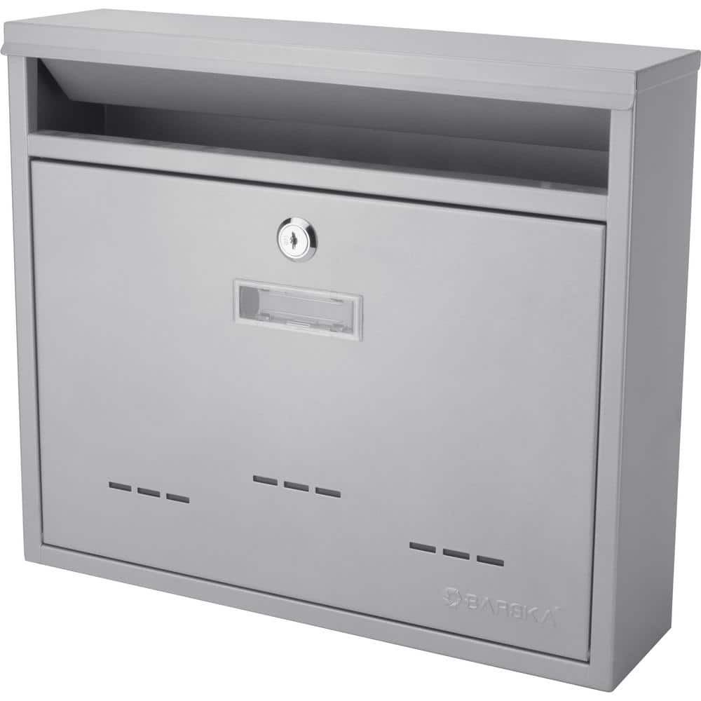 Gray Steel Medium Lockable Wall Mount Mailbox