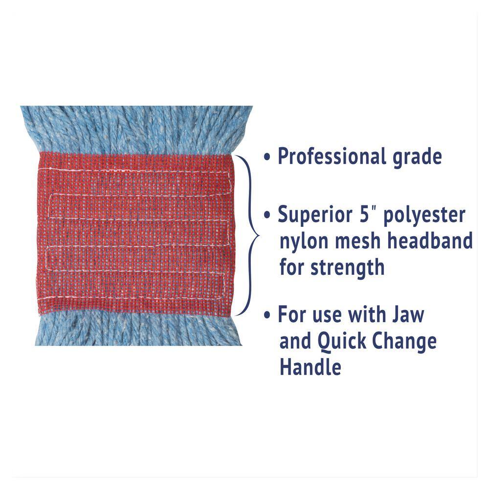 Large Blue Cotton Synthetic Wet Mop Head
