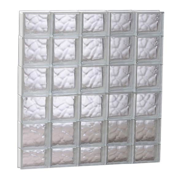 Clearly Secure 38.75 in. x 42.5 in. x 3.125 in. Frameless Wave Pattern Non-Vented Glass Block Window