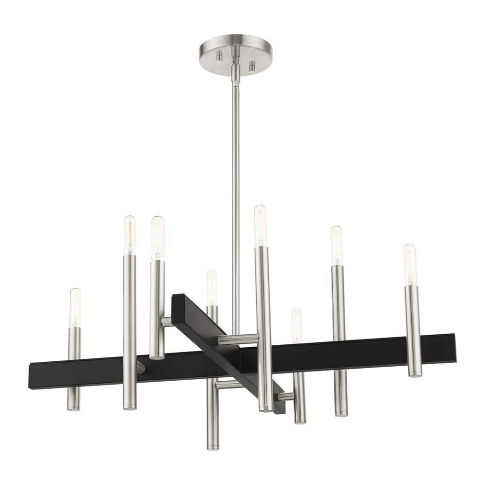 Brushed Nickel 28" 8-Light Candelabra Chandelier