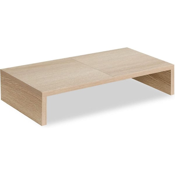 Beige 20 in. x 3.9 in. Wood Minimal Desk Organizer Stand