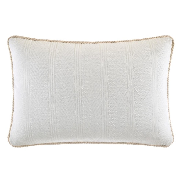 Nautica Saybrook Beige Cotton 14 in. x 20 in. Decorative Pillow