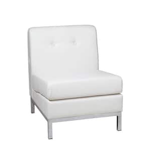 Wall Street White Faux Leather Accent Chair