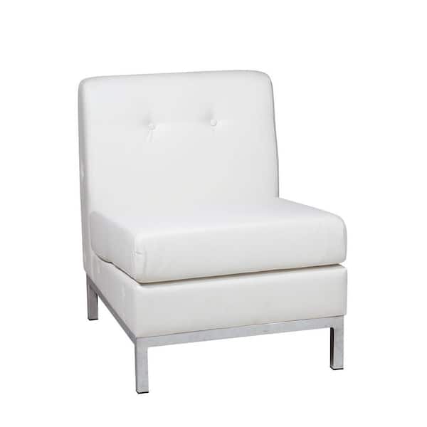 OSP Home Furnishings Wall Street White Faux Leather Accent Chair