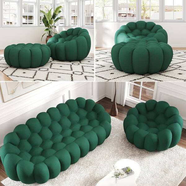 Magic Home (Set of 2) Bubble Curved Sofa, 49 in. Mesh Fabric