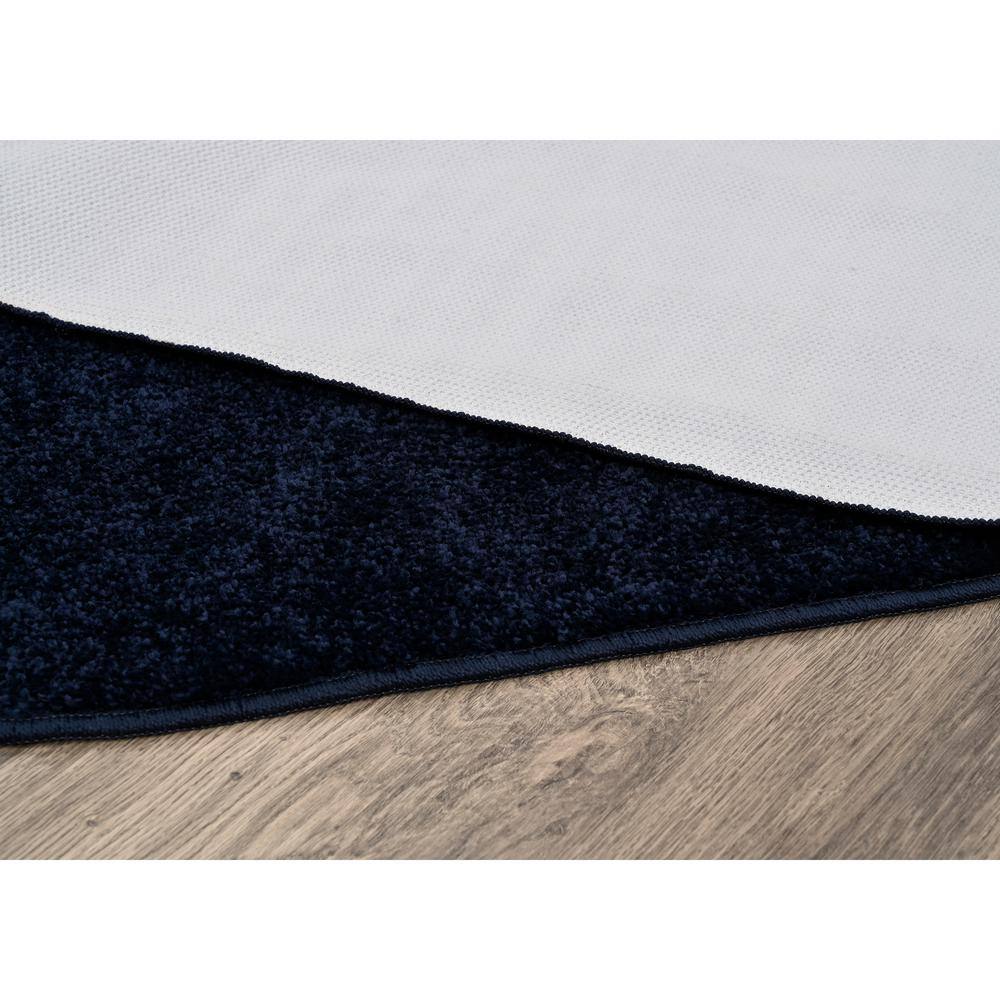 Navy Plush Polypropylene 4-Piece Bath Rug Set