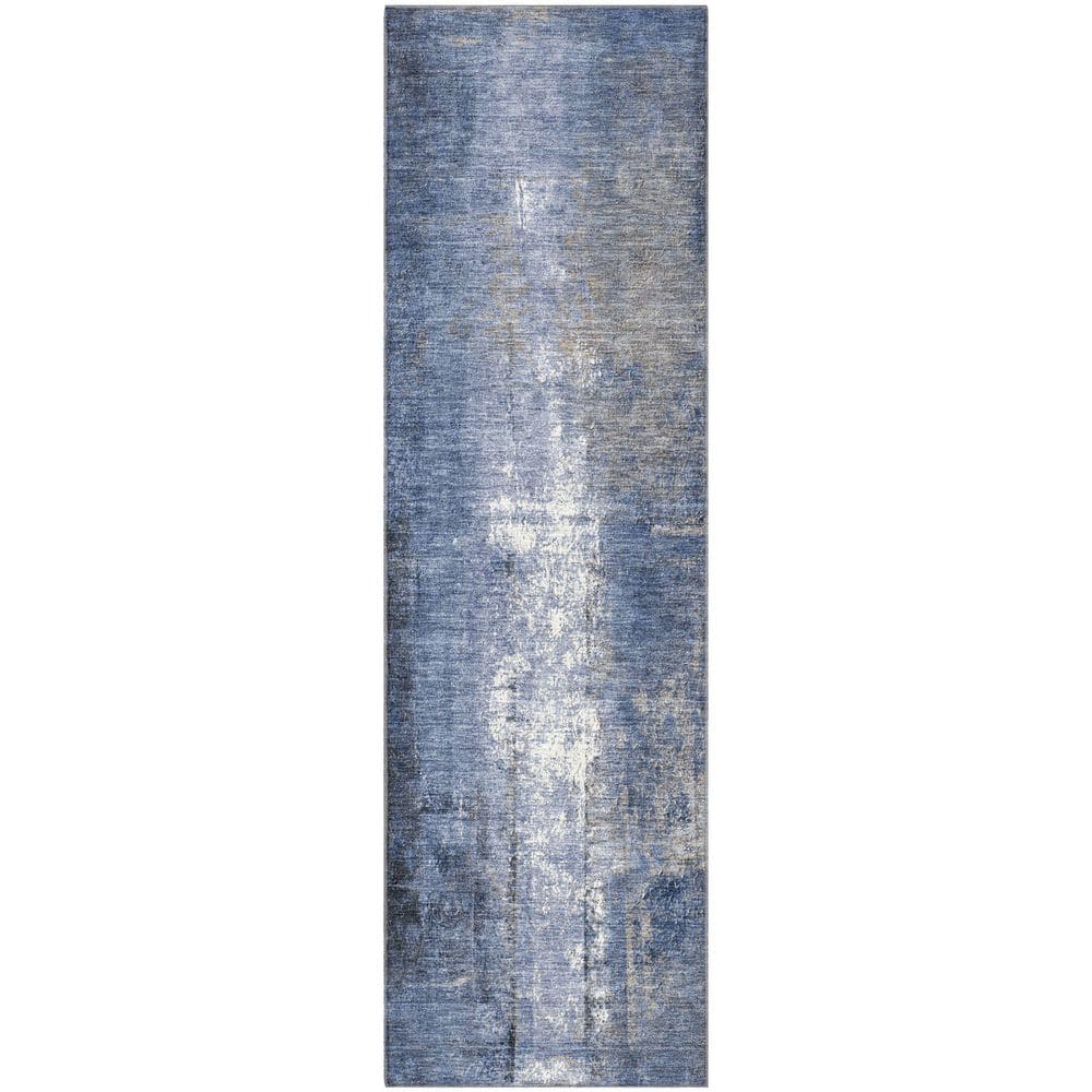 Mayfield Premium Machine Washable Abstract AMF1980 Navy 2 ft. x 7 ft. Runner Rug price history on PriceWatchPro