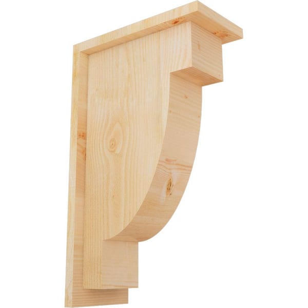 Ekena Millwork 6 in. x 12 in. x 20 in. Douglas Fir Alpine Rough Sawn Corbel with Backplate