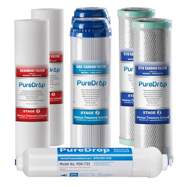 Replacement Filter Cartridge Pack for 5 Stage RO systems 