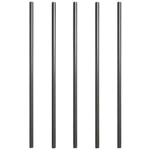 26 in. x 3/4 in. Aluminum Charcoal Round Deck Railing Baluster (5-Pack)