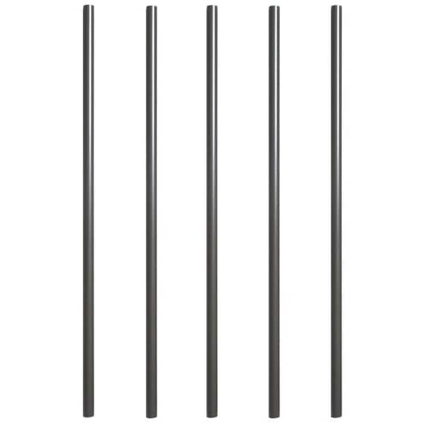 Pegatha 26 in. x 3/4 in. Aluminum Charcoal Round Deck Railing Baluster (5-Pack)