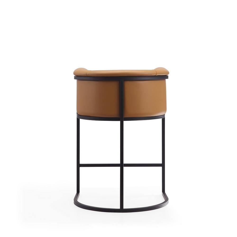 Cosmopolitan 24" Camel and Black Metal Counter Stool Set