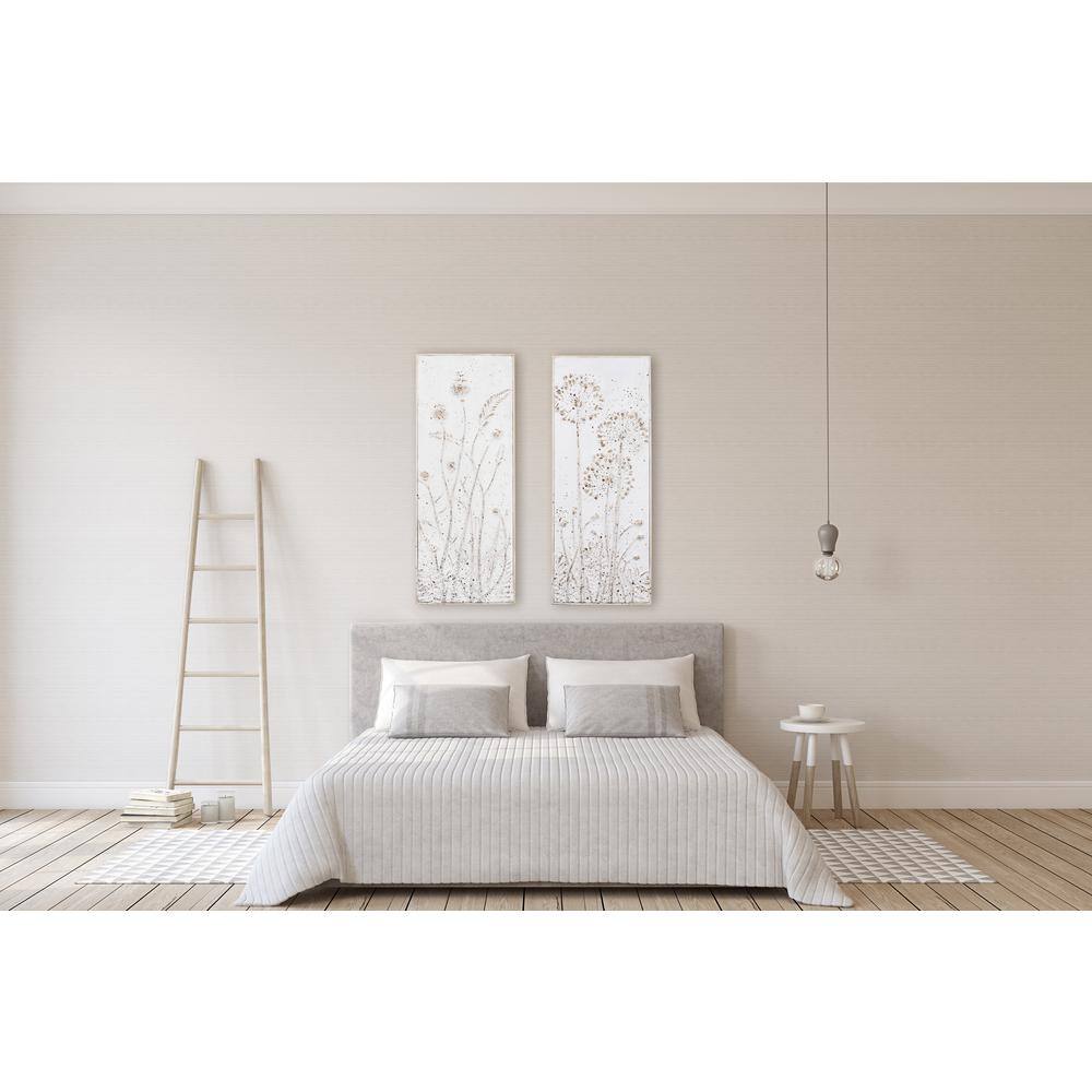 Aged White and Gold Floral Metal Wall Sculpture Set