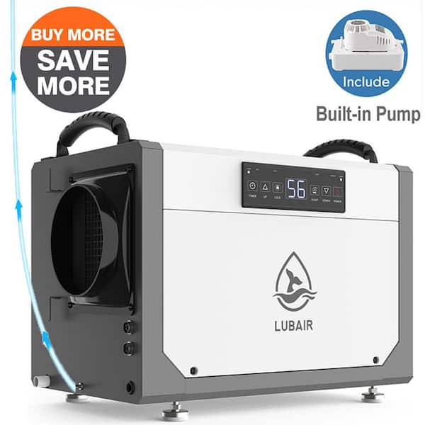 113 pt. 6000 sq.ft. Bucketless Quiet Dehumidifier with Pump for Basement, Crawlspace, Auto Defrost, Memory Starting