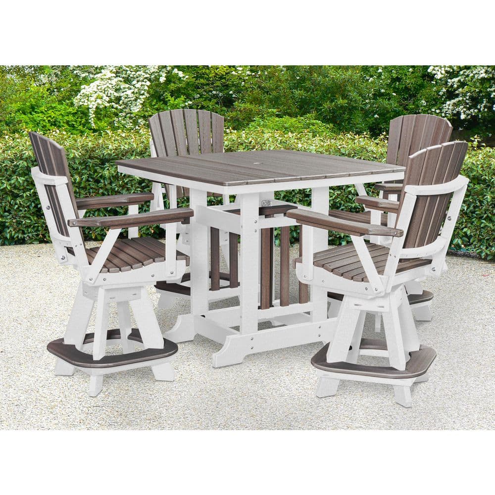 Adirondack Series White 5 Piece Poly Resin Square Counter Height Dining Set price history on PriceWatchPro