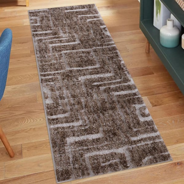 Home Decorators Collection Aberdeen 2 ft. x 7 ft. Brown/Ivory
