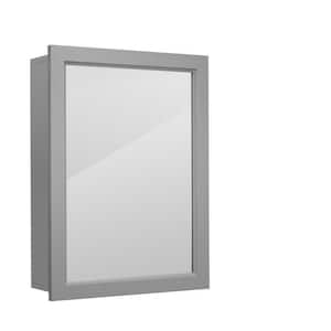 20 in. W x 6 in. D x 26 in. H Mirrored Medicine Wall-Mounted Cabinet Bathroom Storage Organizer with Shelf in Grey
