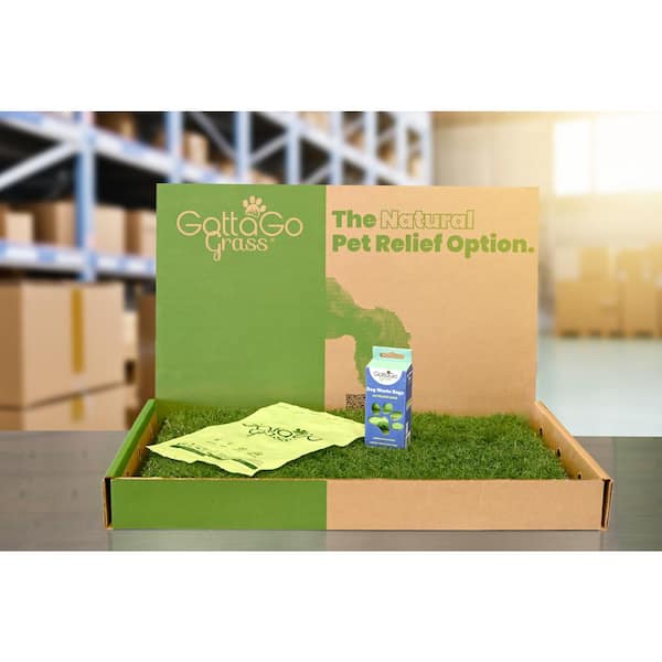 Unbranded Gotta Go Grass 2 Pack with Tray Plus Waste Bags