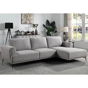 Redfield 112.38 in. W Polyester L-Shaped Sectional in Gray