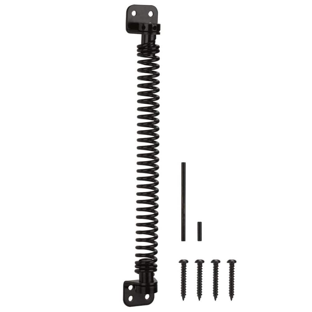 11-1/2 Heavy Duty Self Closing Outdoor Gate Spring with Adjustable Tension  Black for Wooden Vinyl Fence 254PH05122D - The Home Depot