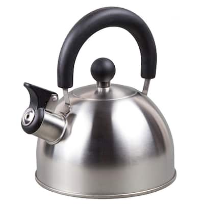 Simplicity 6-Cup Brushed Stainless Steel with Whistle Stovetop Tea Kettle