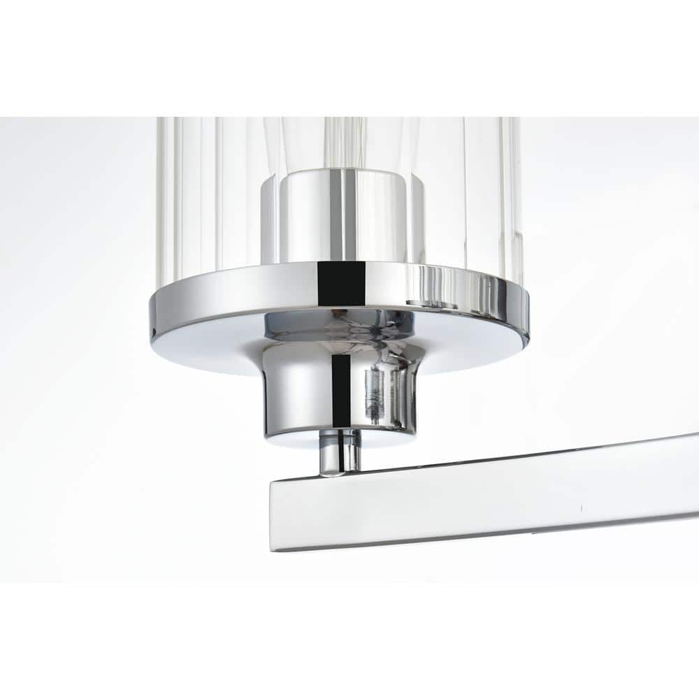 Dariela 4-Light Chrome and Clear Glass Vanity Light