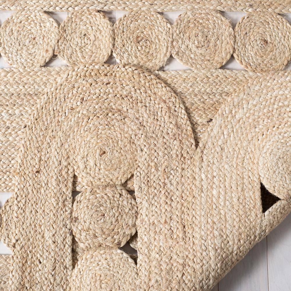 Ivory Geometric Hand-Knotted Jute Area Rug 2'3" x 4'
