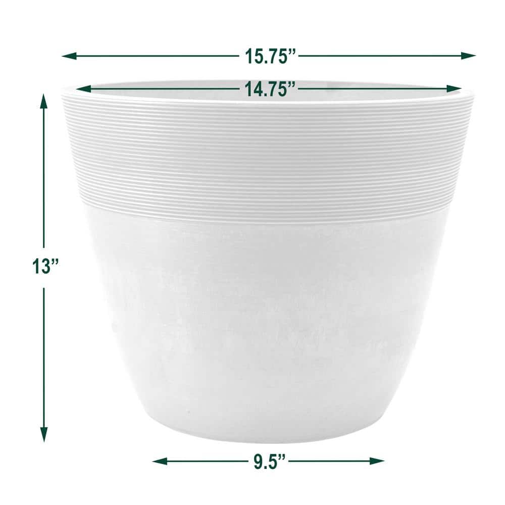 Large Gray Recycled Plastic Round Outdoor Planter