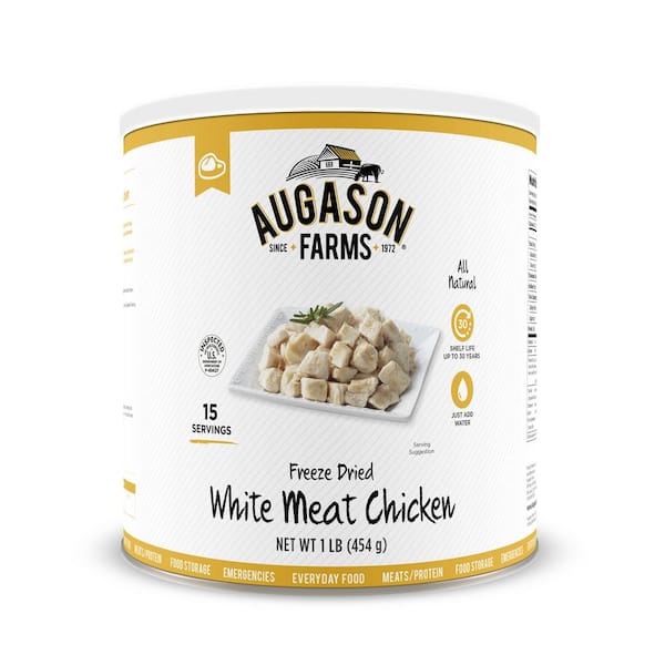AUGASON FARMS 16 oz. Freeze-Dried Precooked White Meat Chicken
