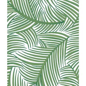 31.35 sq. ft. Greenery Tossed Palm Fronds Vinyl Peel and Stick Wallpaper Roll