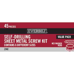 Zinc-Plated Self-Drilling Sheet Metal Screw Kit (45-Piece)