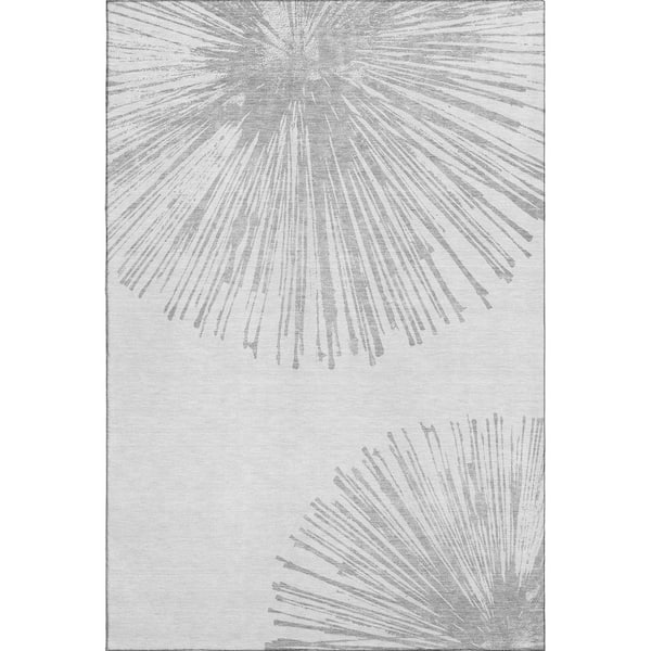 Addison Rugs Mayfield Premium Machine Washable Indoor/Outdoor Geometric AMF642 Gray 8 ft. x 10 ft. Area Rug