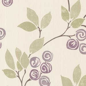 Geisha Violet Floral Trail Violet Wallpaper Sample
