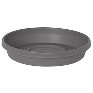 Terra 7.5 in. Charcoal Plastic Plant Saucer Tray