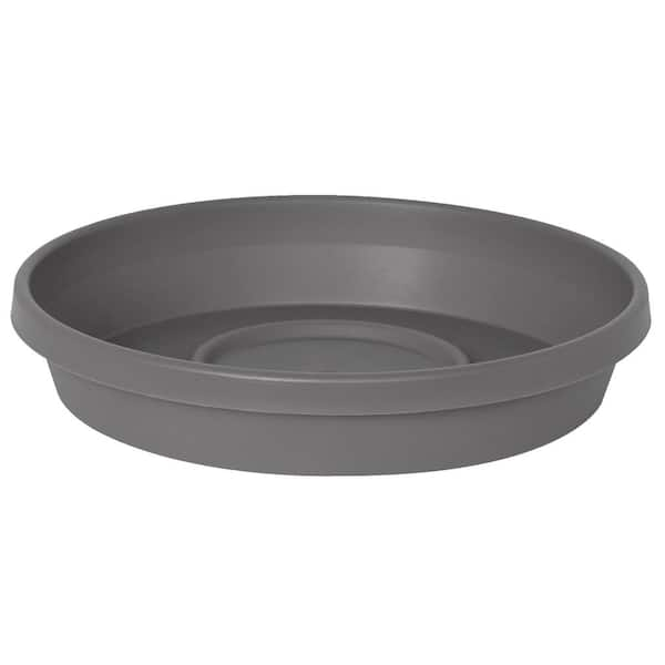 Bloem Terra 7.5 in. Charcoal Plastic Planter Saucer Tray