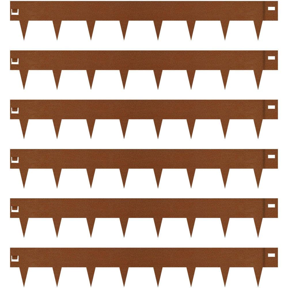 6-Pack 6 in. H x 40 in. L x 0.1 in. W Corten Steel Lawn Edging (20 ft. Total) Rust Patina Finish price history on PriceWatchPro
