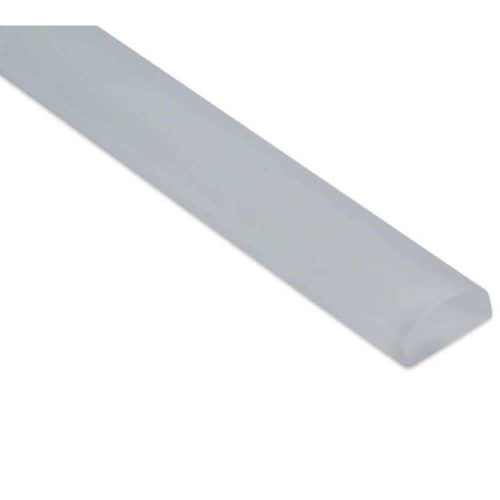 White Round Glass Pencil Liner Tile Trim 1x12